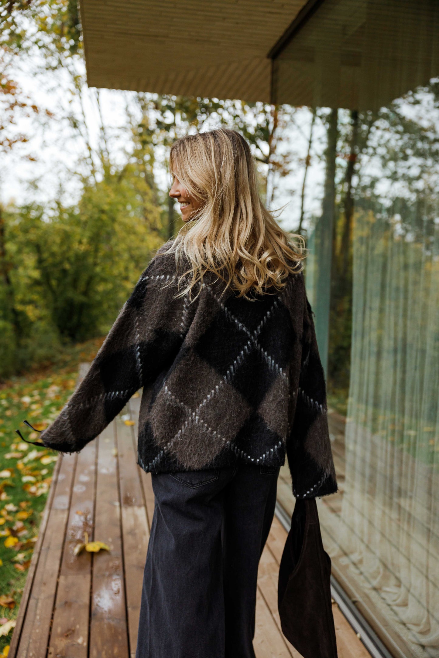 Brown and Black Checkered Felix Sweater