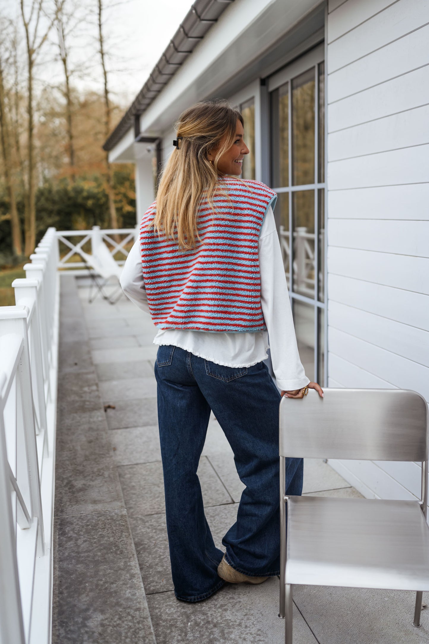 Blue and Coral Taoh Vest