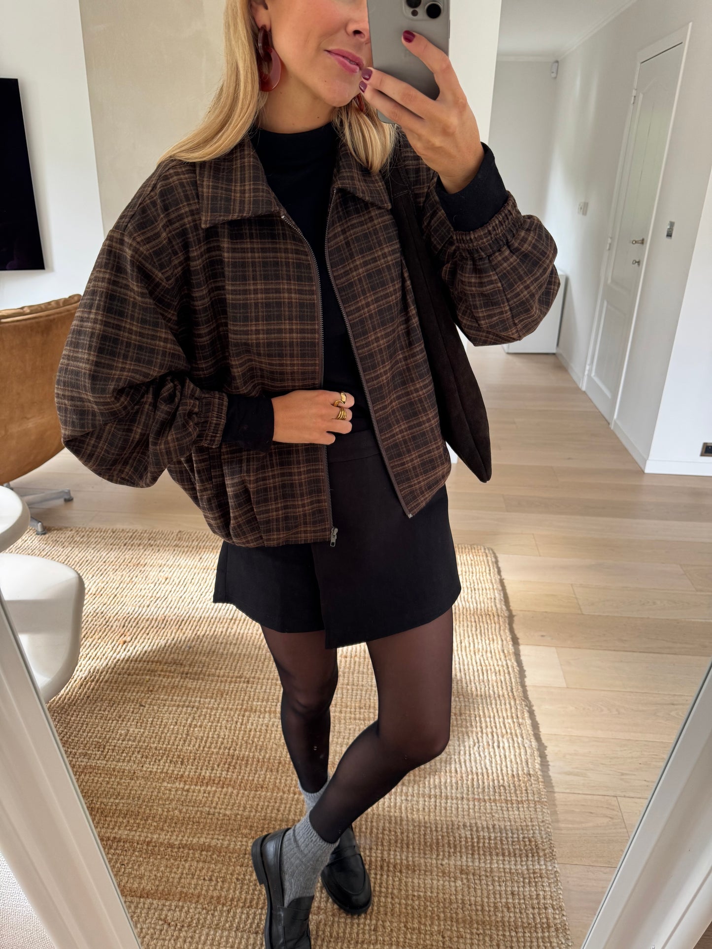 Brown Checkered Philipa Jacket