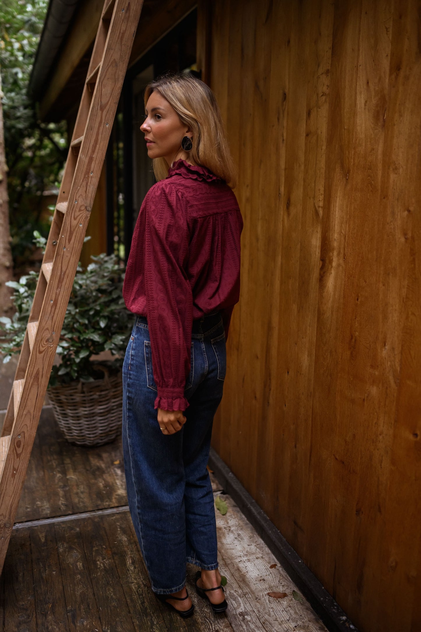 Burgundy Dorota Blouse