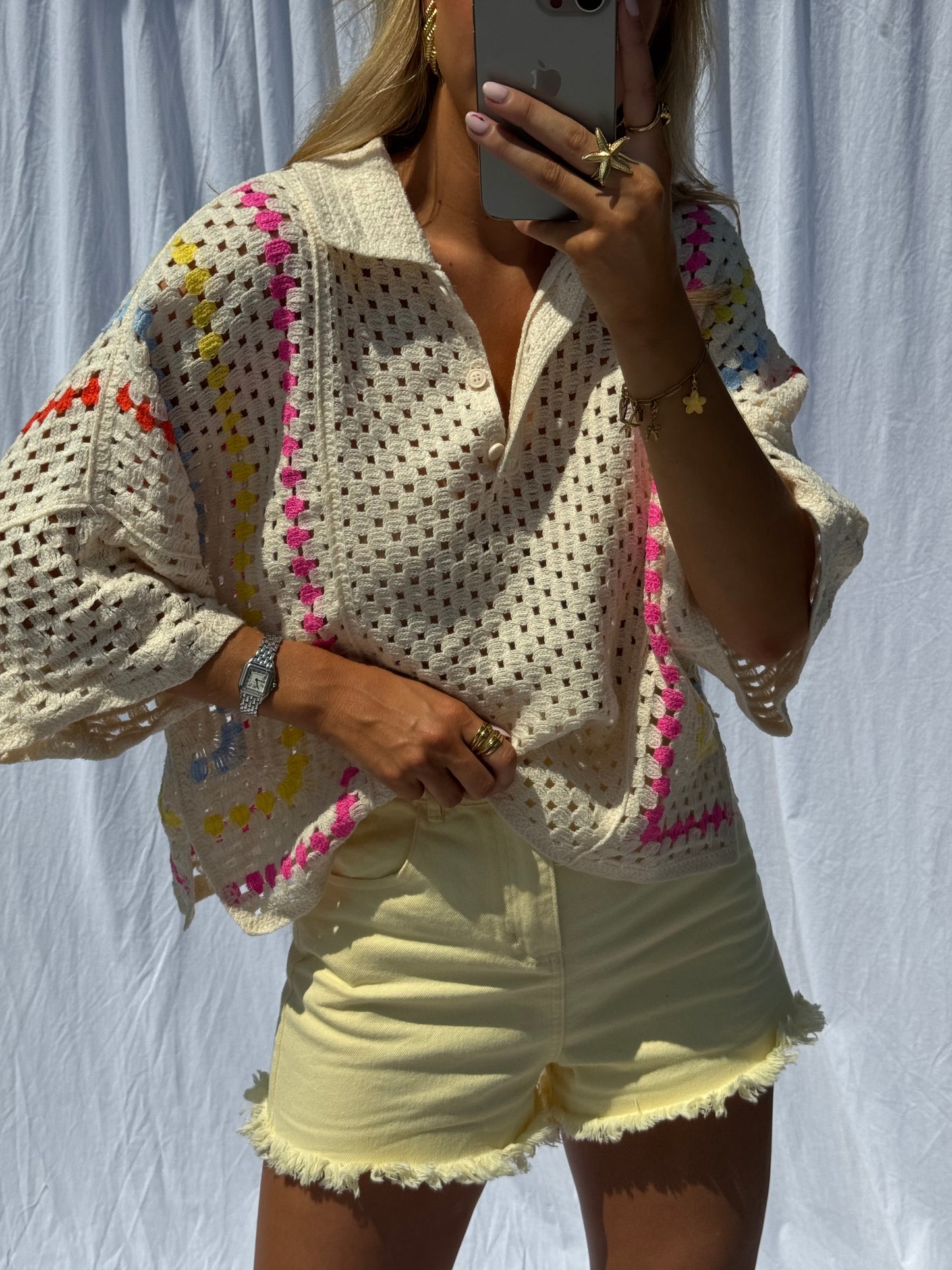 Ecru Crochet Maella Blouse