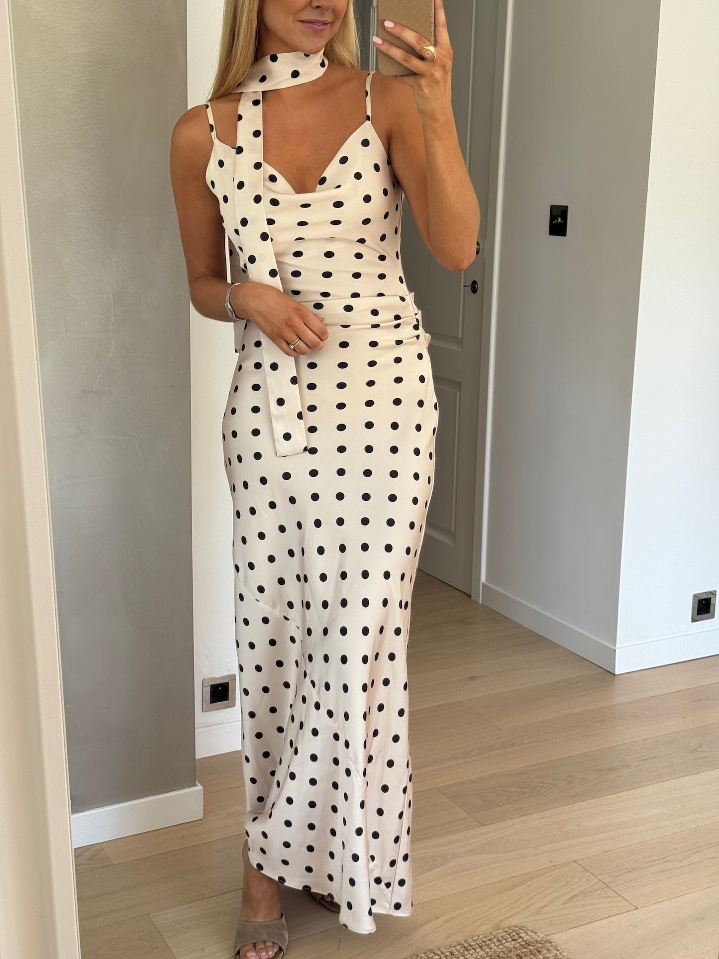 Ecru Polka Dots Albane Dress