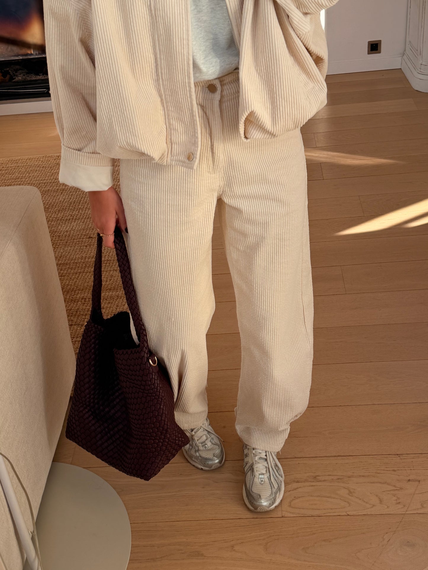 Ecru Corduroy Basile Pants