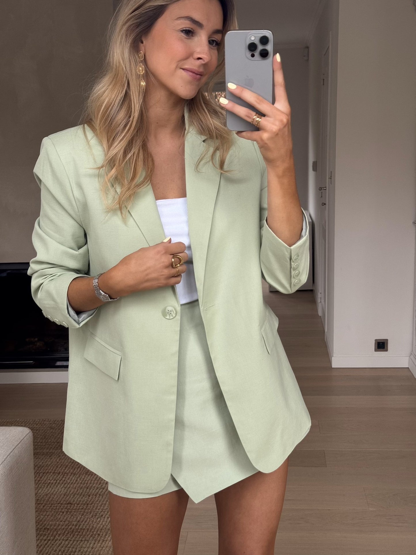 Green Jean Blazer