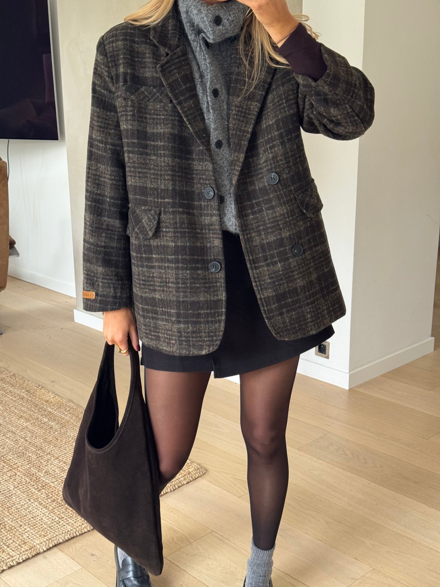 Grey Checkered Lyson Coat