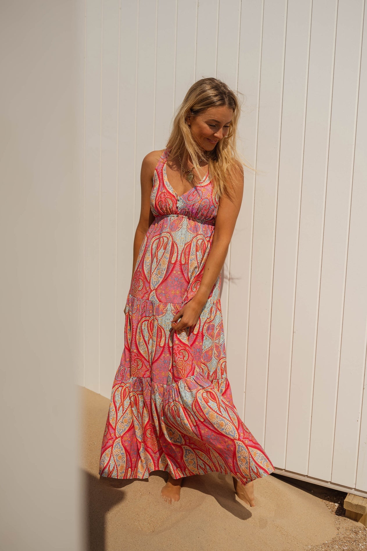 Pink Patterned Agathe Dress