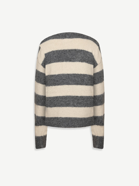 Grey Striped Anne Cardigan