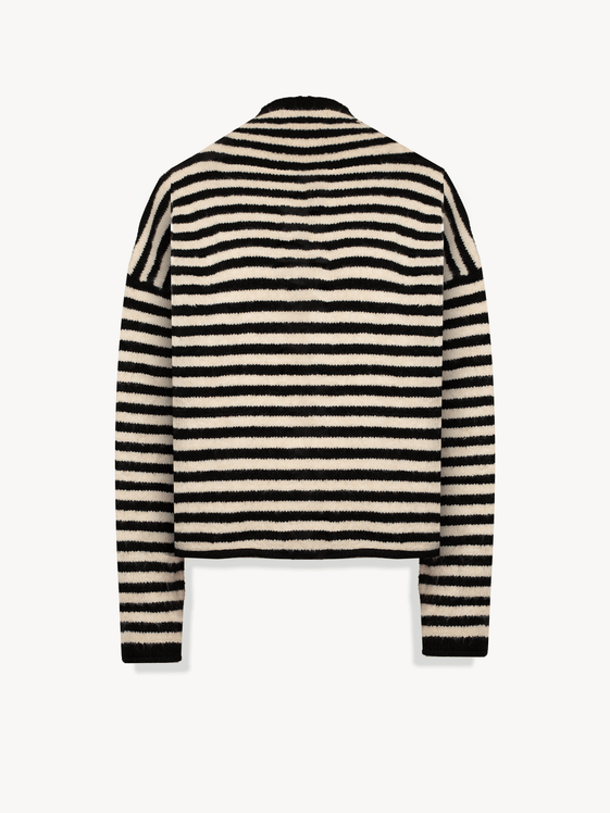 Black and Ecru Striped Eliana Sweater