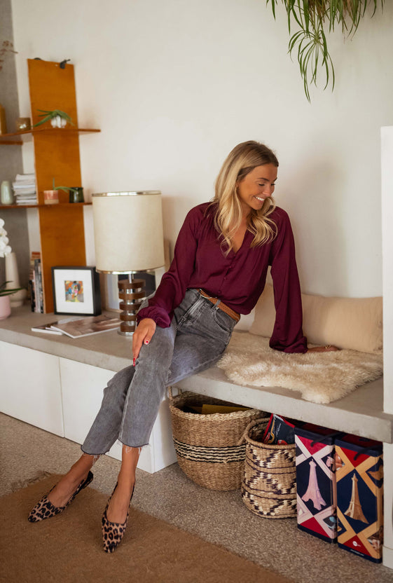 Burgundy Janelle Blouse