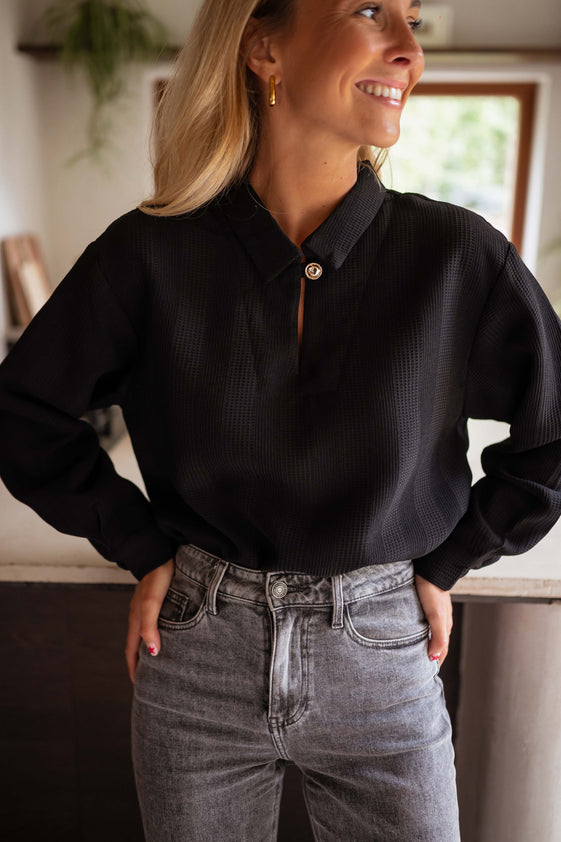 Black Tully Blouse