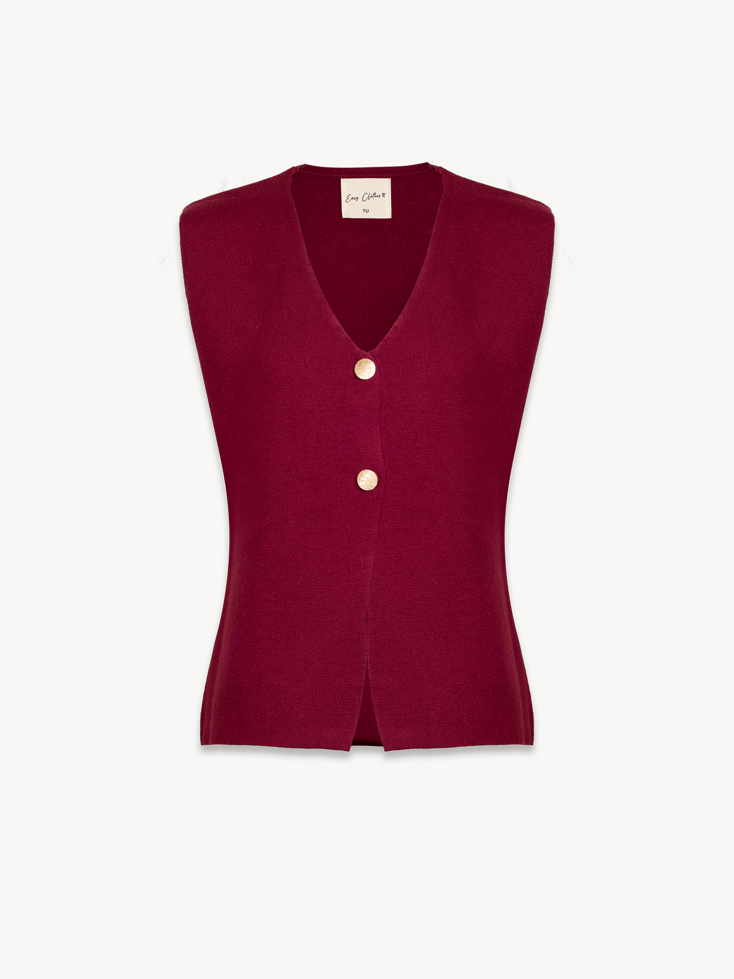 Burgundy Dolores Sleeveless Cardigan