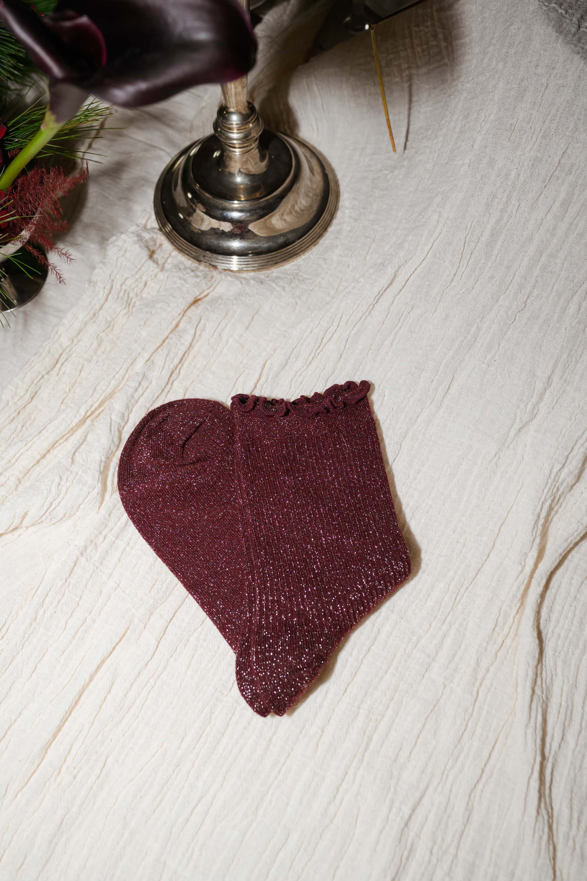 Burgundy Mily Socks
