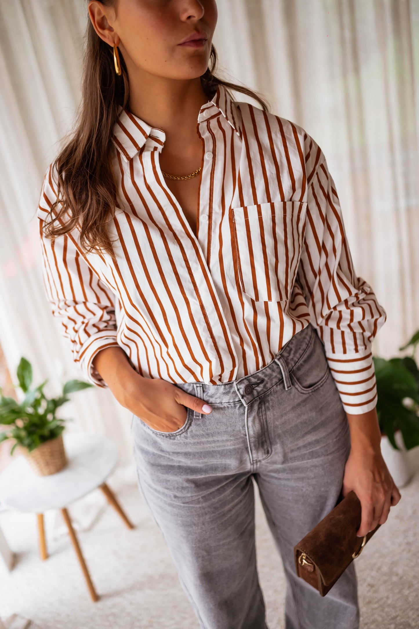 Ecru Striped Sasha Shirt