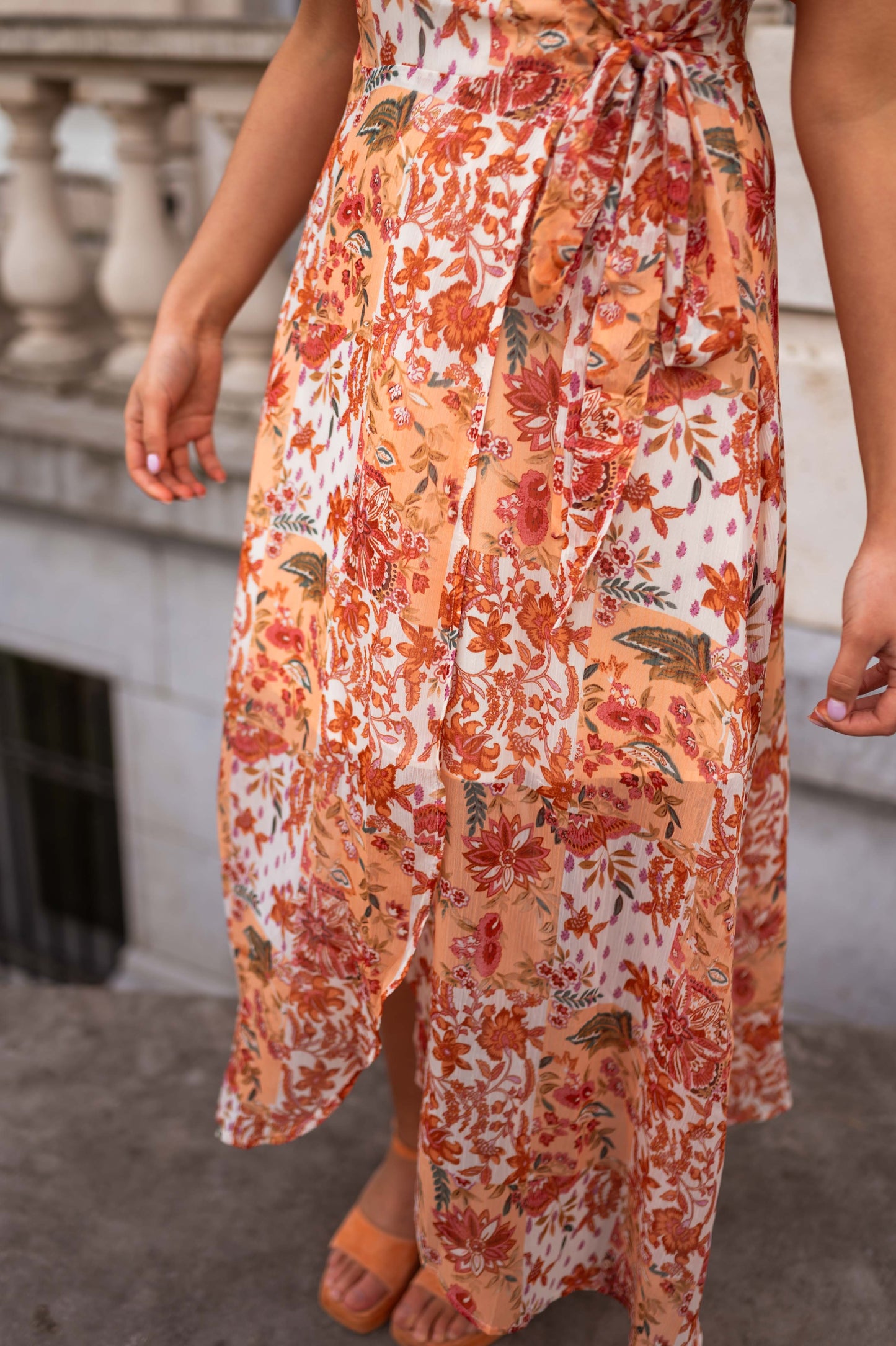 Orange Floral Leidi Dress