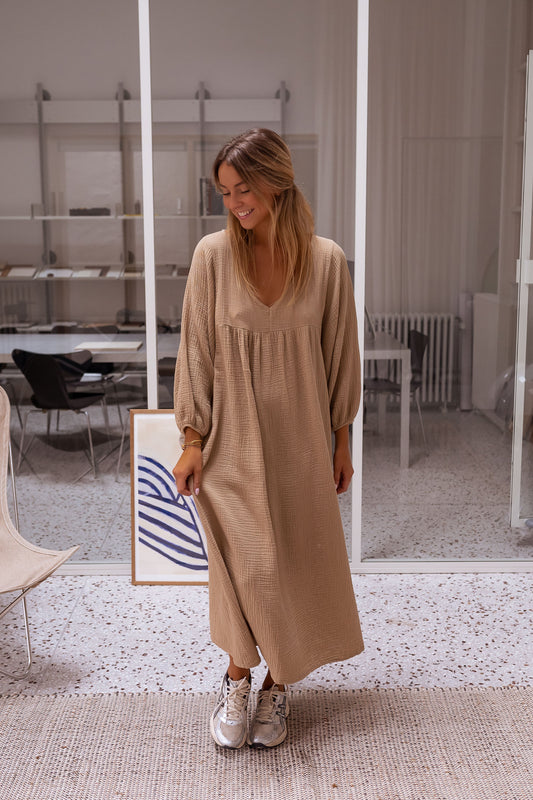 Camel Nolan Cotton-Gauze Dress