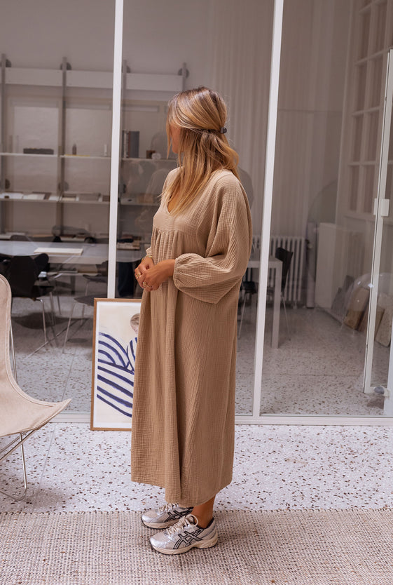 Camel Nolan Cotton-Gauze Dress