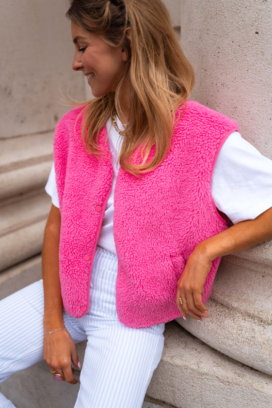 Pink Taoh Sleeveless Cardigan