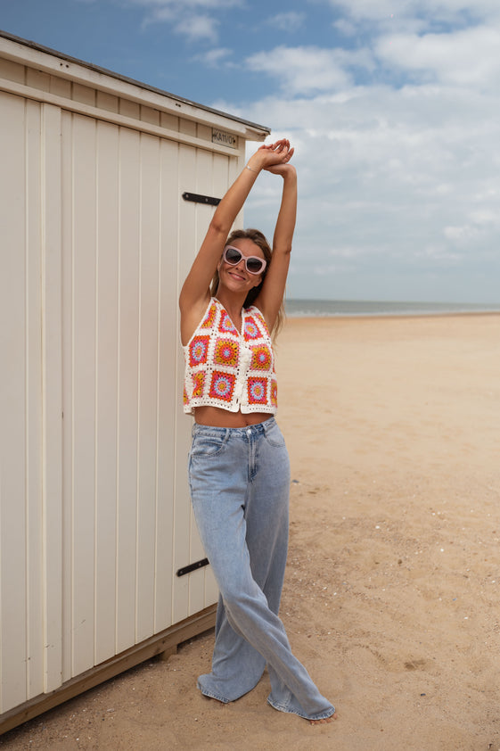 Pink and Orange Sleeveless Aimee Top