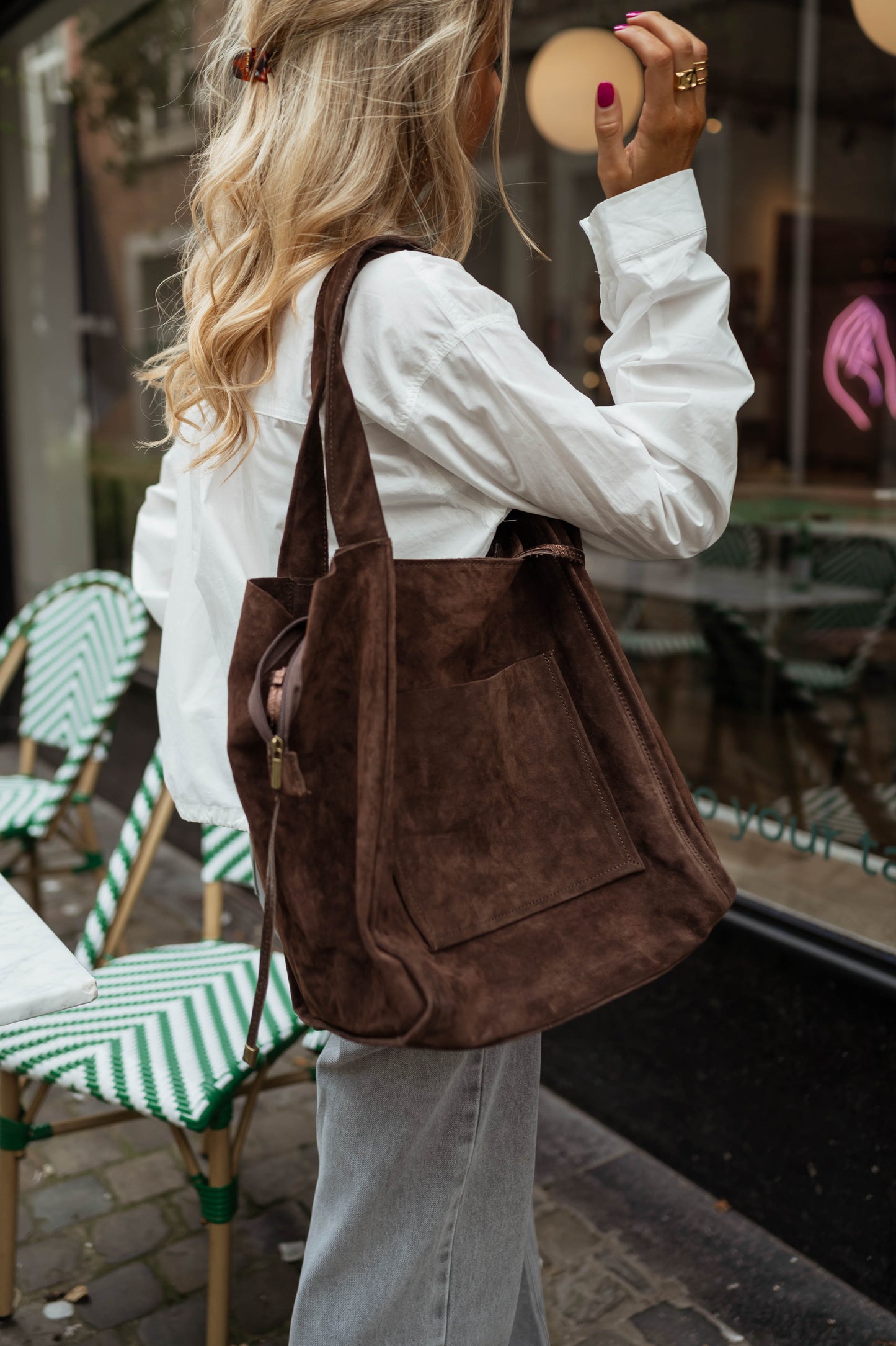 Brown Suede Pascal Bag