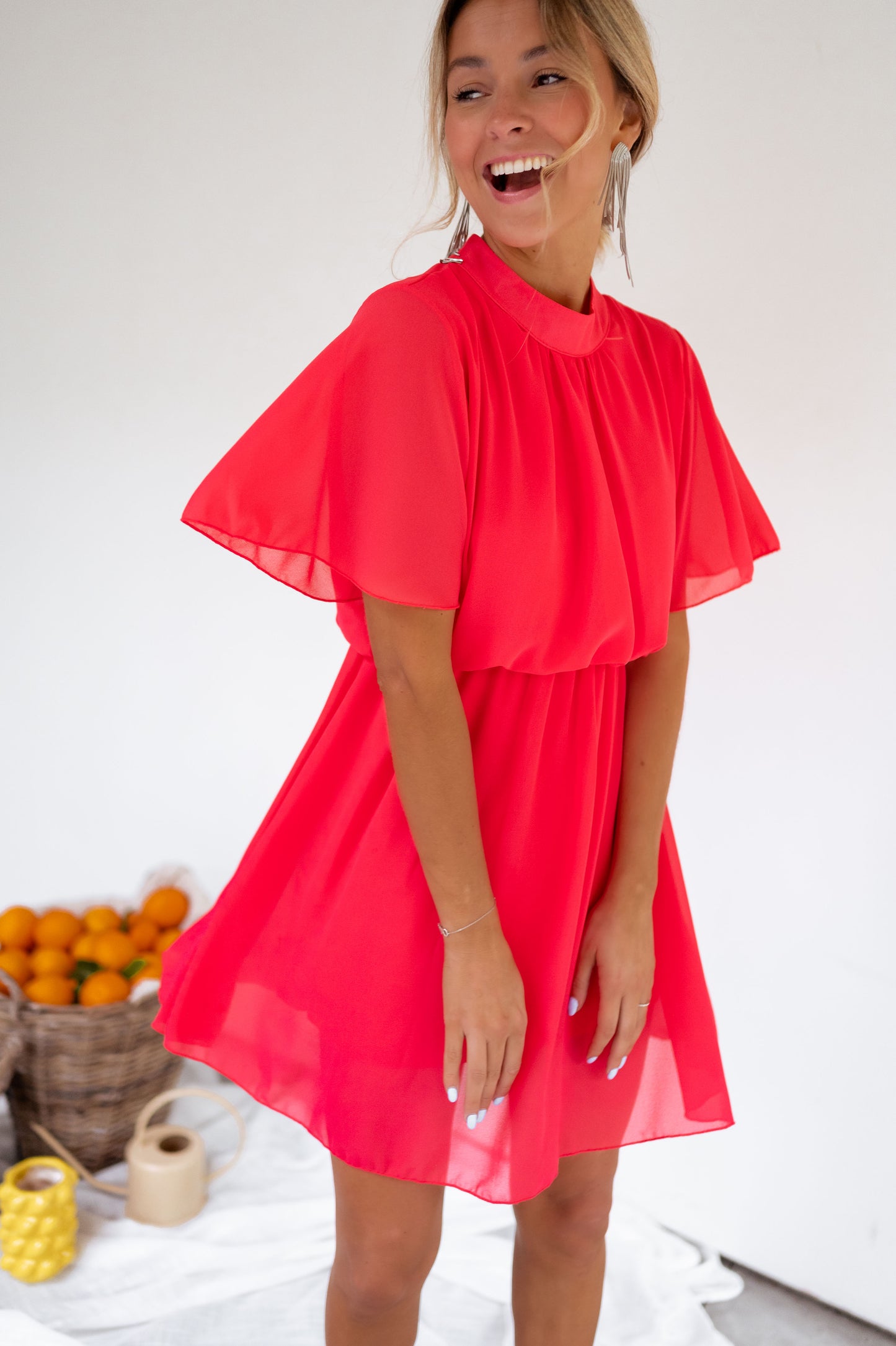 Raspberry Amandine Dress