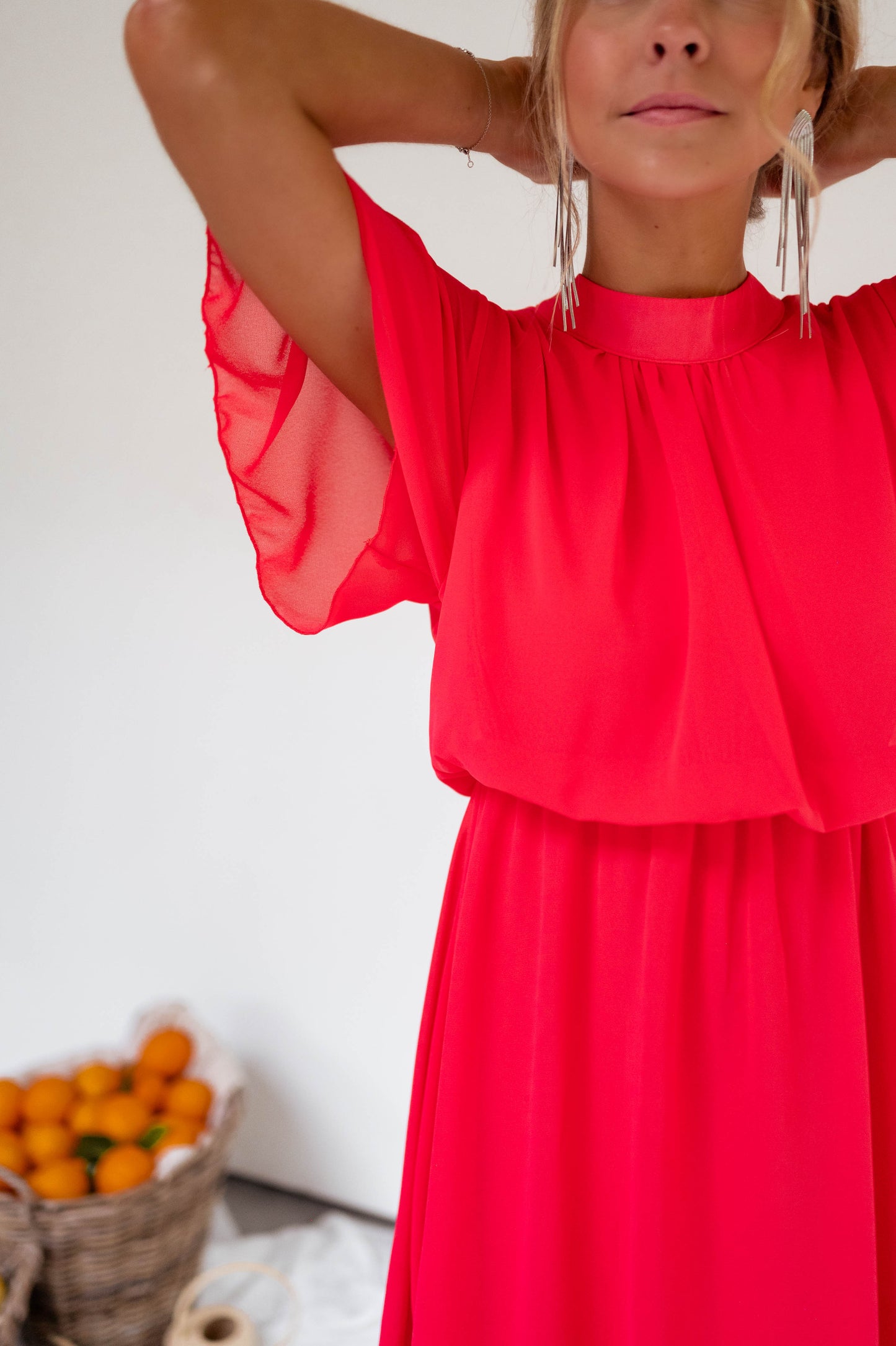 Raspberry Amandine Dress