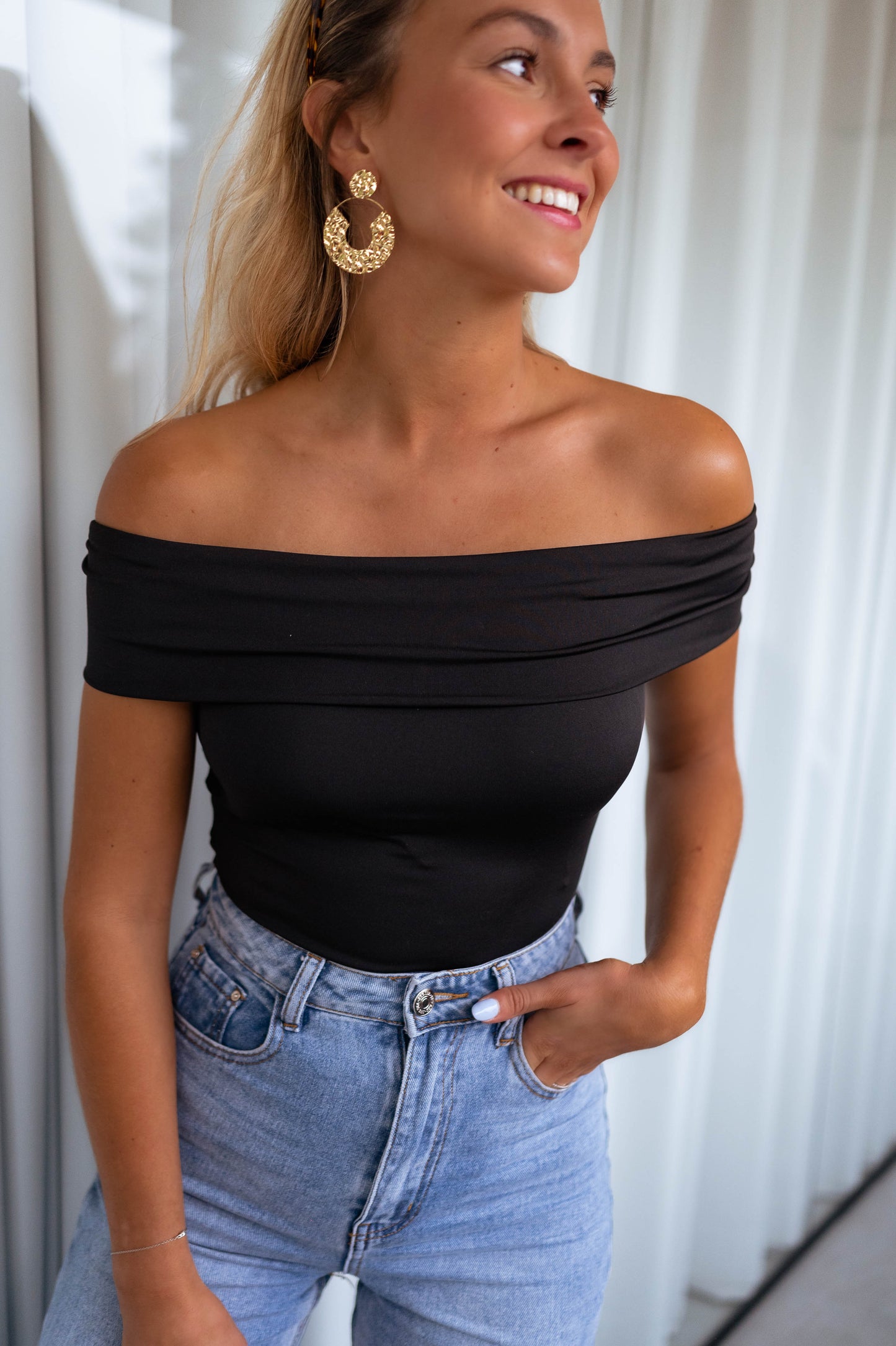 Black Soraya Sleeveless Bodysuit