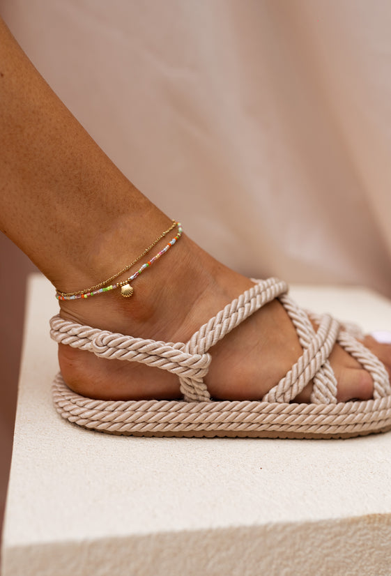 Multicolor and Golden Gunzo Anklet