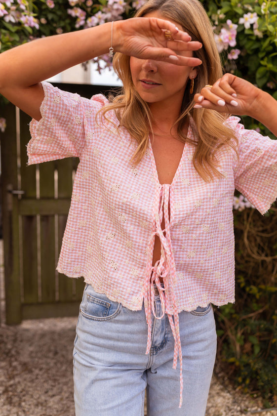 Pink Charlotte Embroidered Blouse