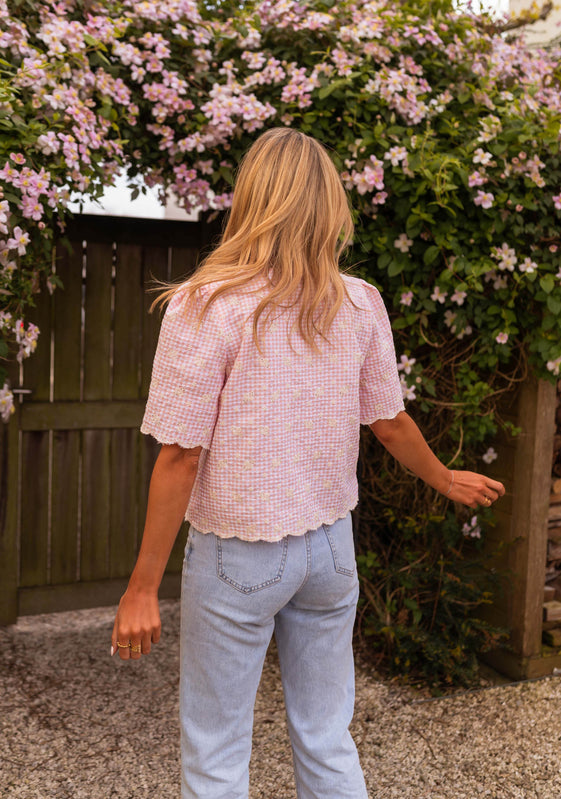 Pink Charlotte Embroidered Blouse