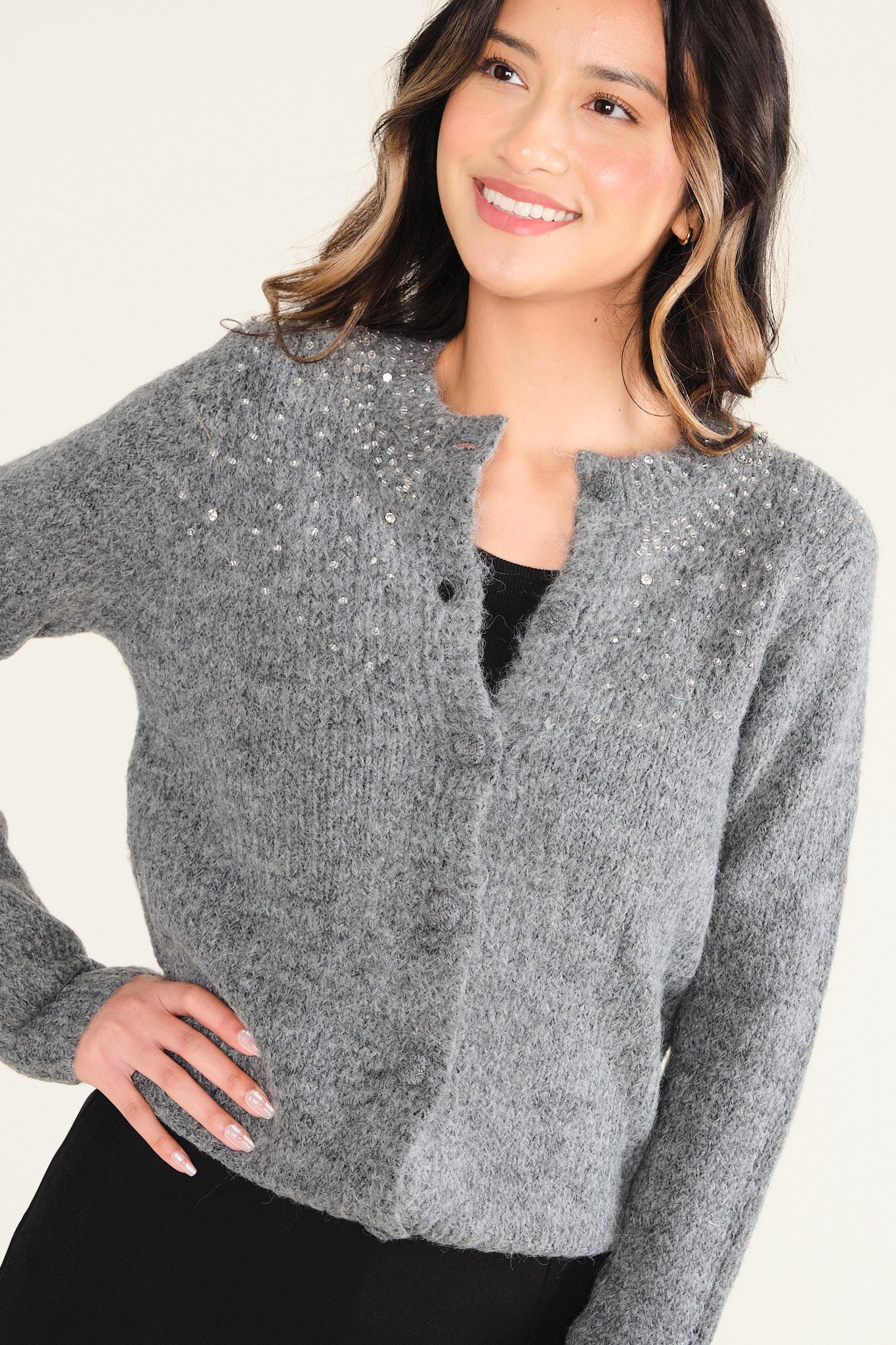 Grey Caro Cardigan