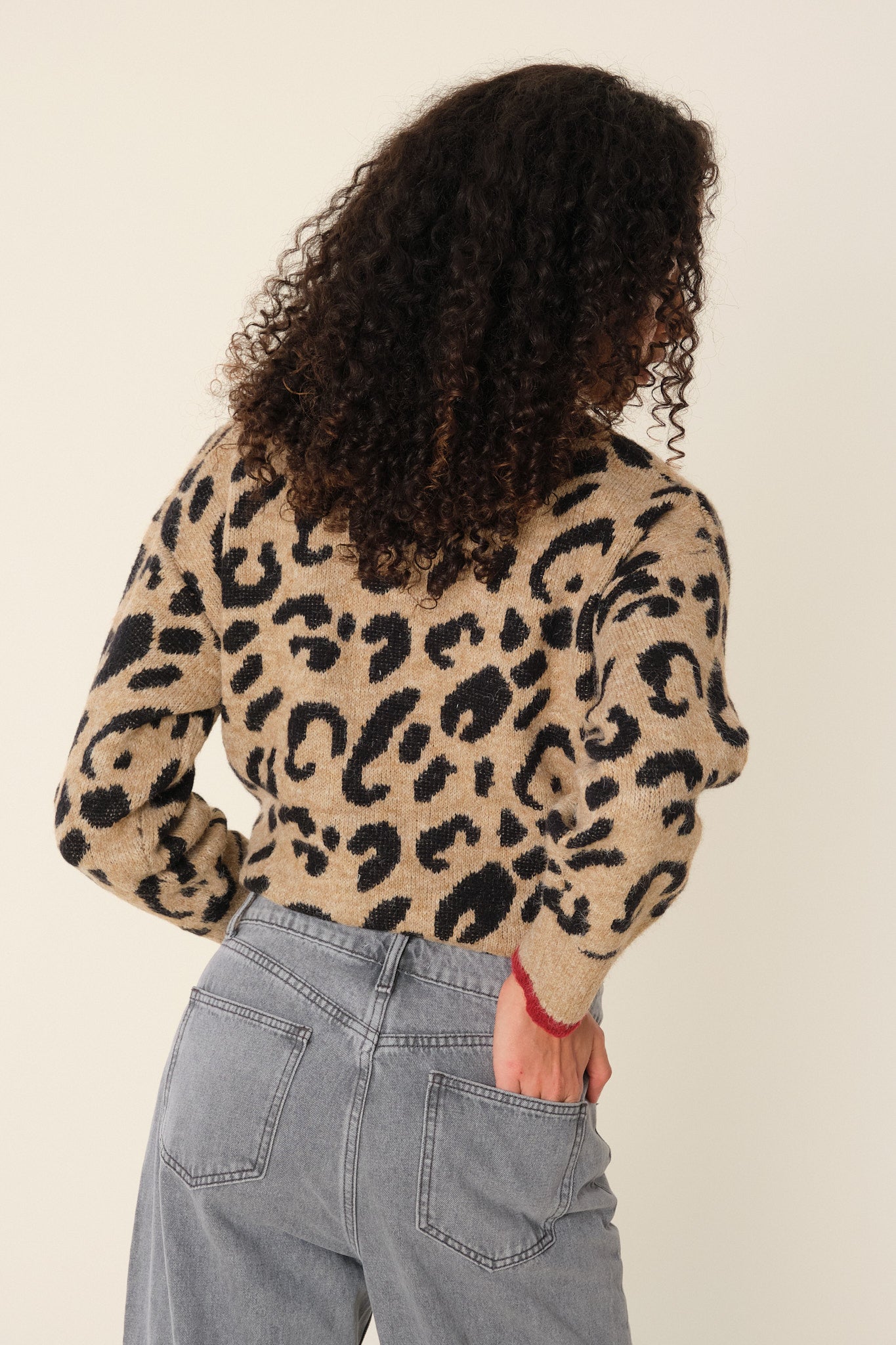 Camel Leopard Poly Sweater