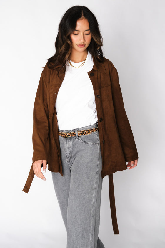 Chocolate Nore Suede Jacket