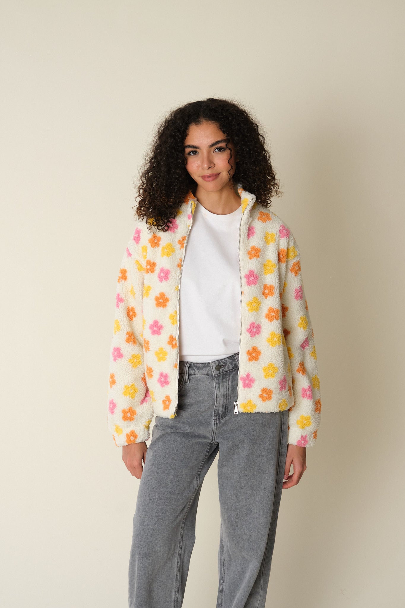 Ecru Floral Danilo Polar Fleece Jacket