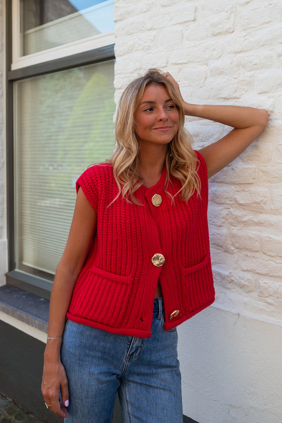 Red Corrine Cardigan