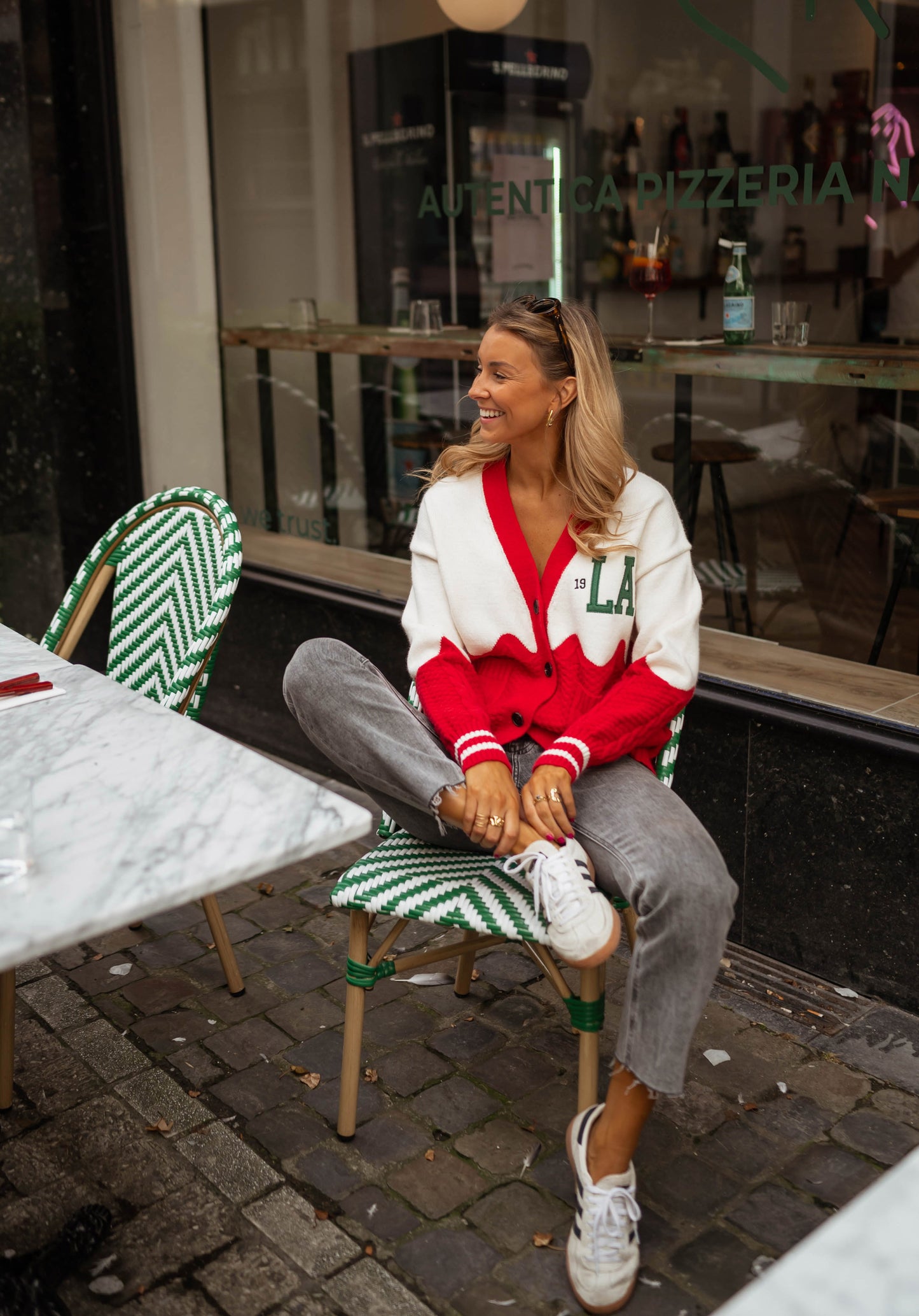 Green and Red Monica Cardigan