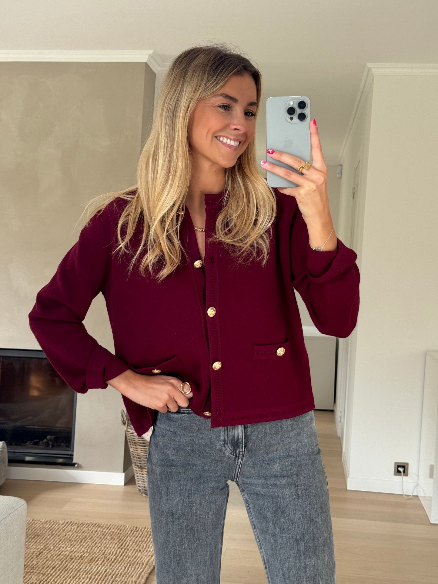 Burgundy Denysa Cardigan