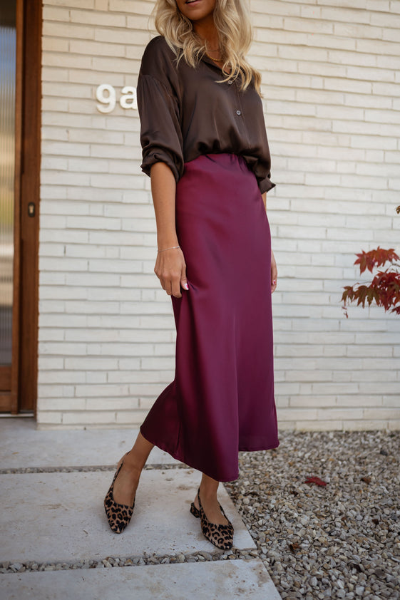 Burgundy Zina Skirt