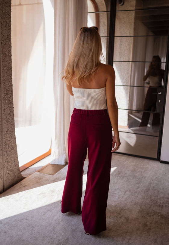 Burgundy Azra Pants