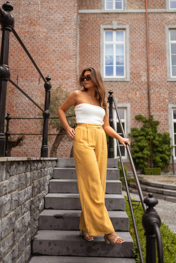 Mustard Joey Linen Pants