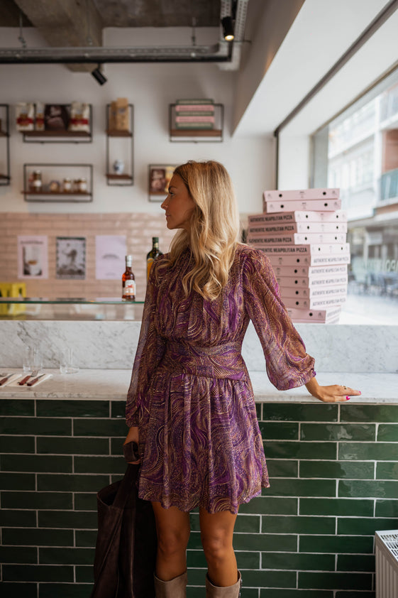 Purple and Golden Ryme Dress