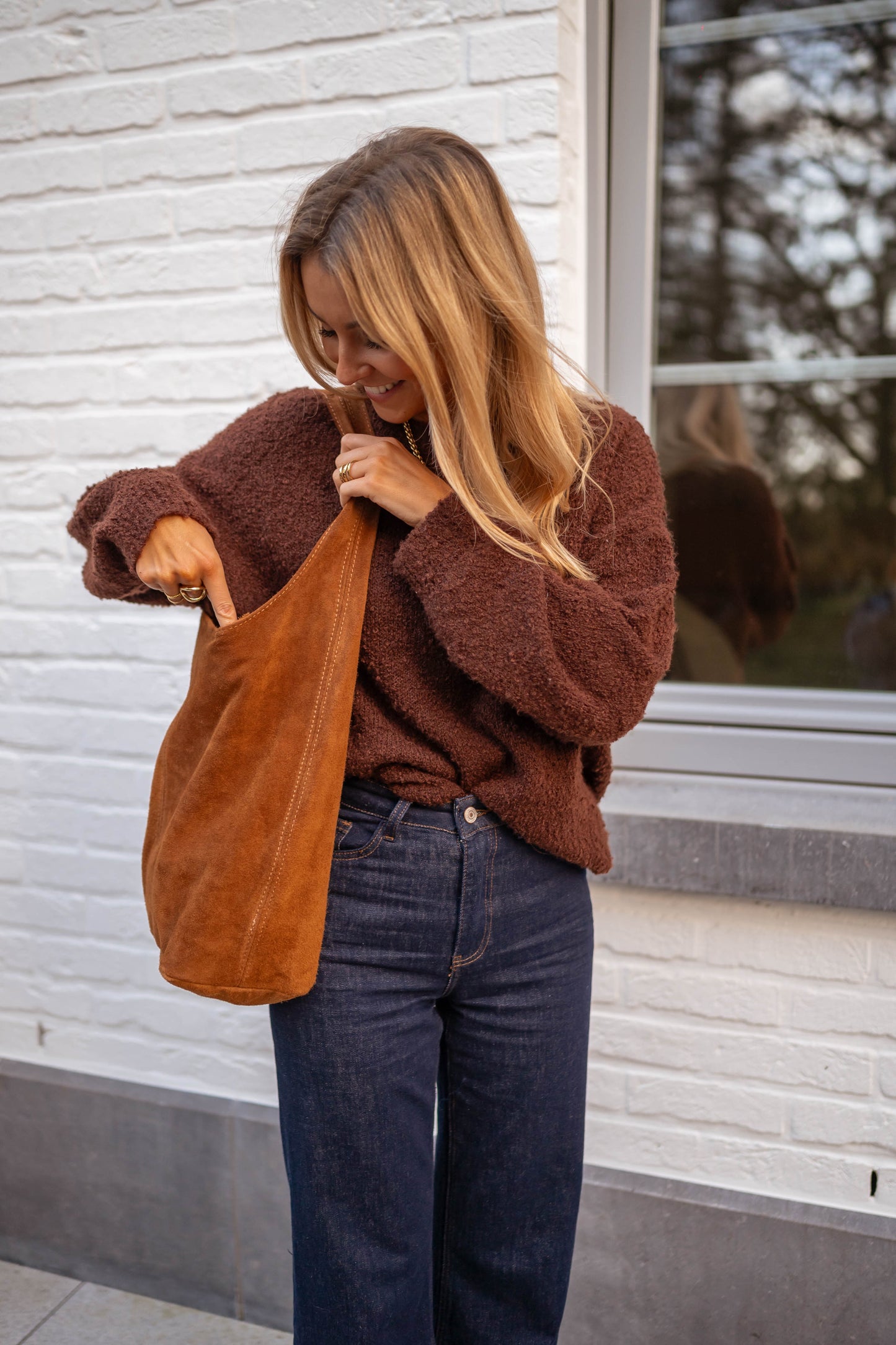 Camel Suede Varma Bag