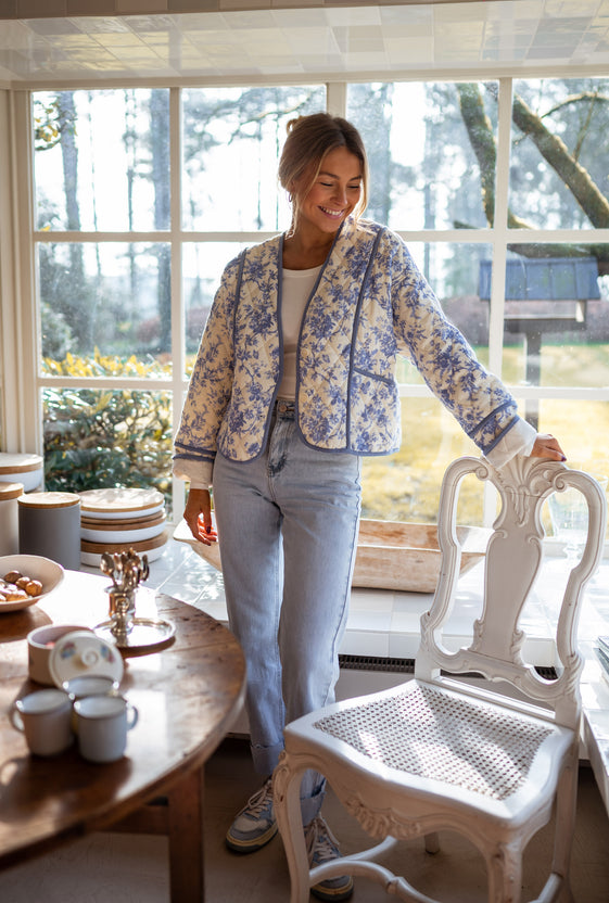 Ecru and Blue Floral Jomilie Jacket