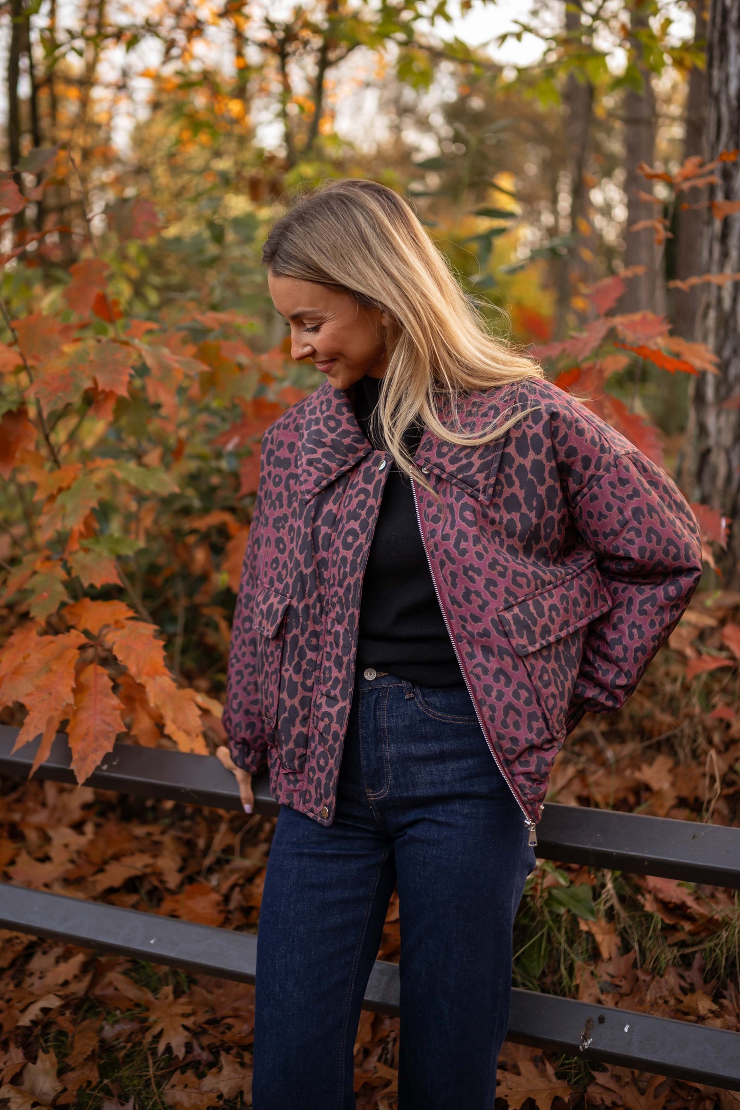 Burgundy Leopard Thelma Jacket