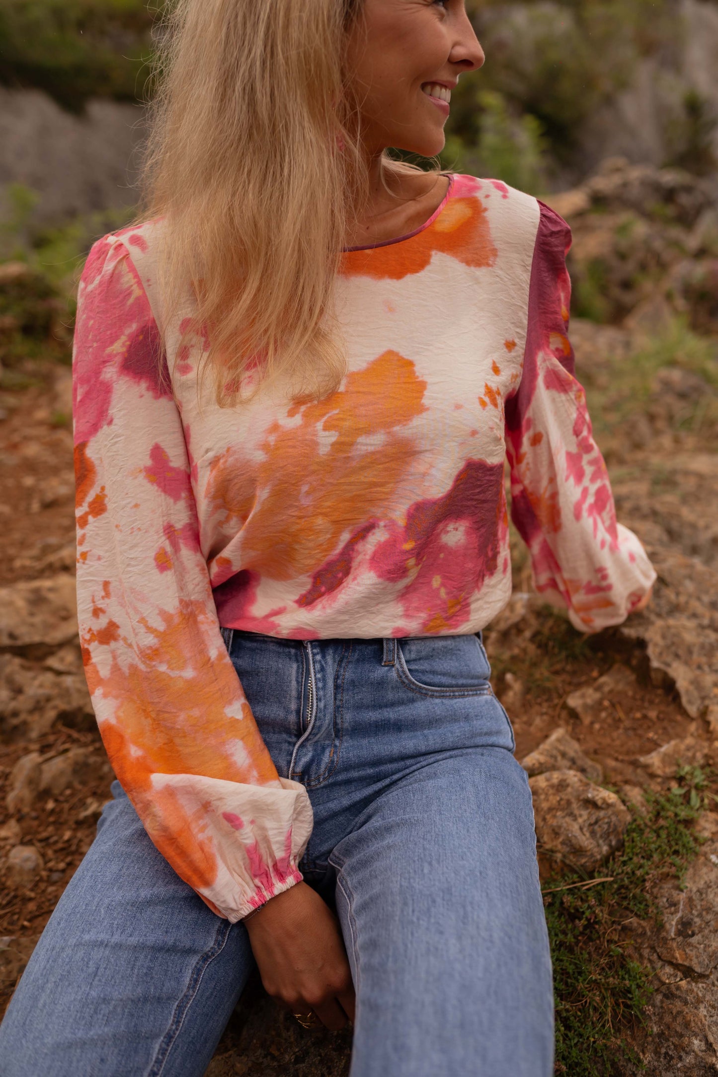 Orange Patterned Eglantine Blouse