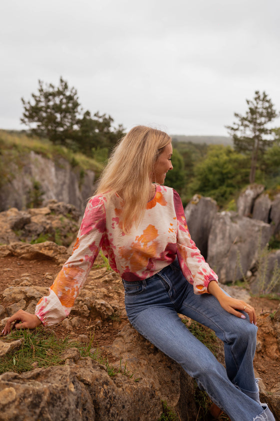 Orange Patterned Eglantine Blouse