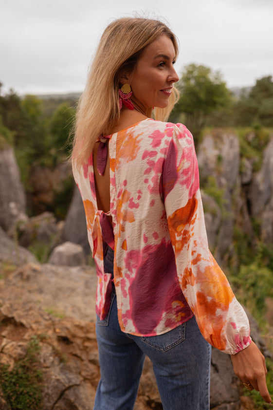 Orange Patterned Eglantine Blouse