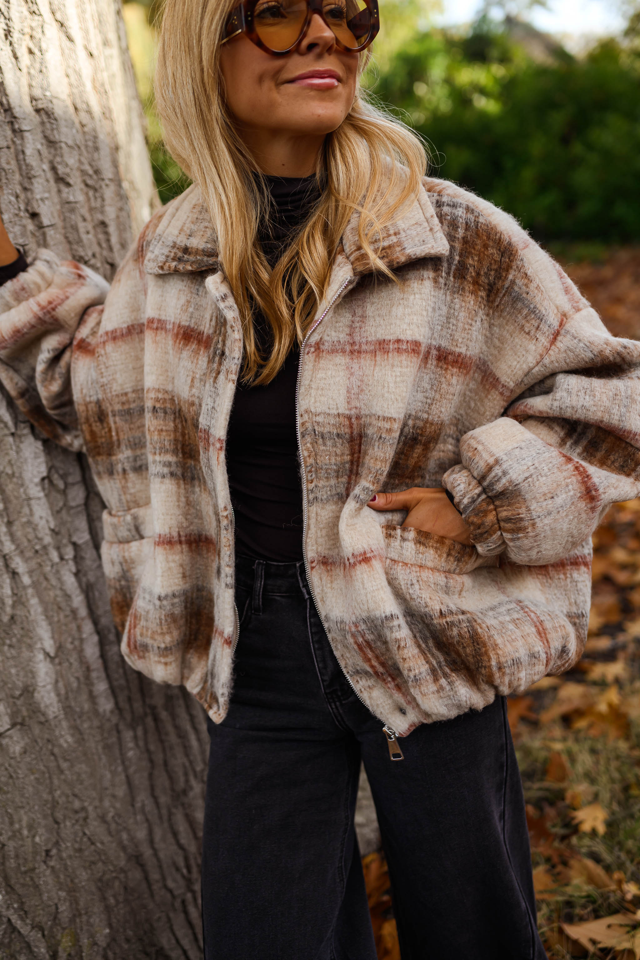 Beige Checkered Dawson Jacket