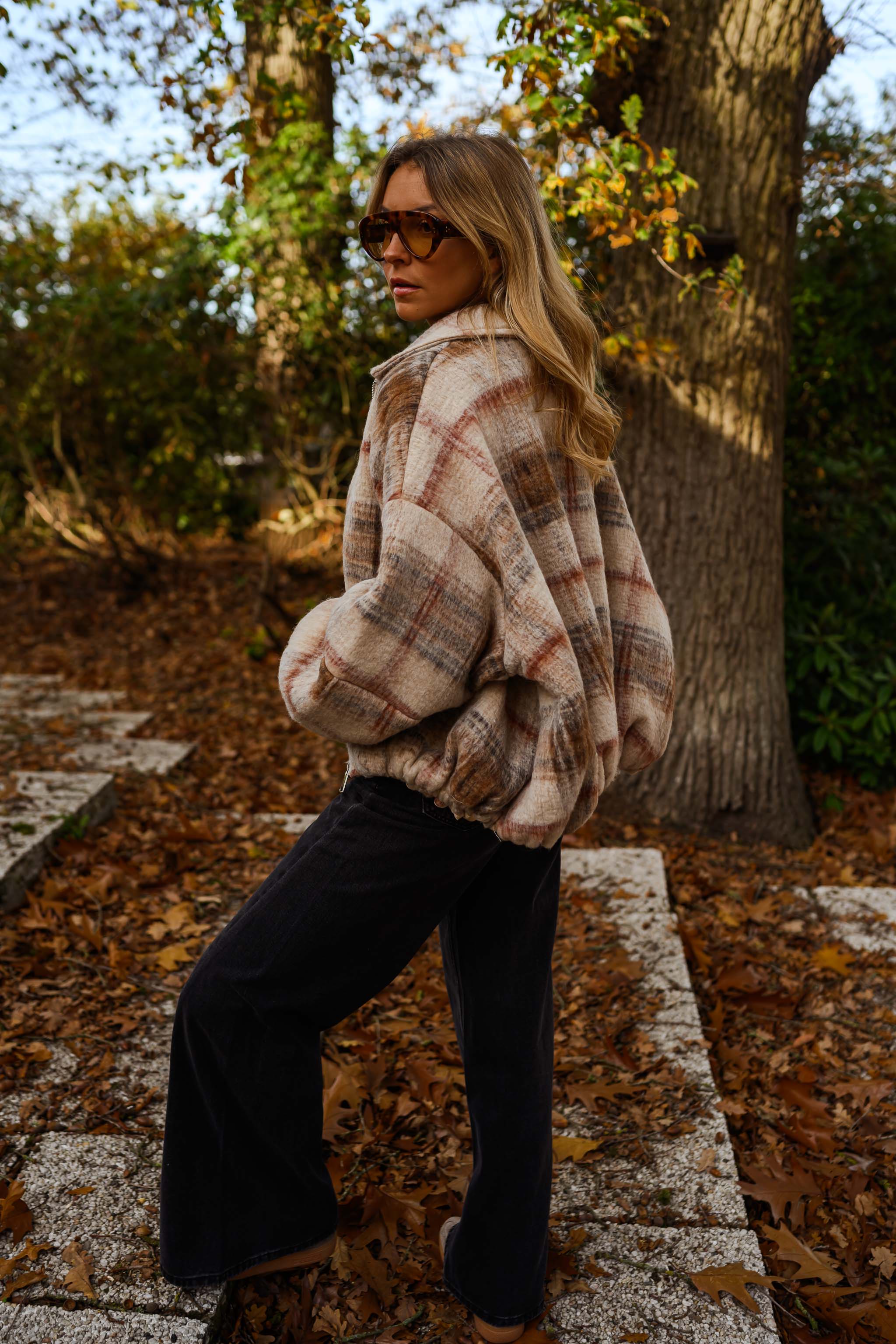 Beige Checkered Dawson Jacket