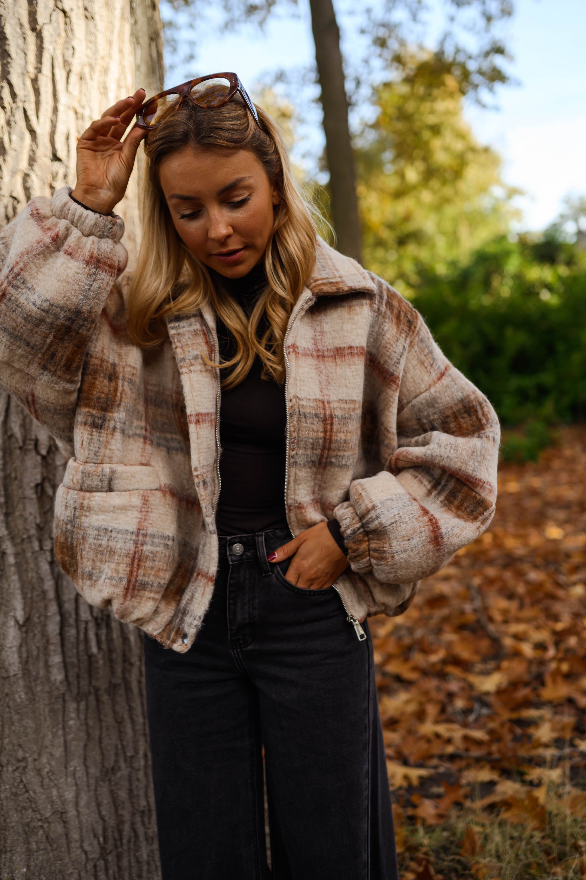 Beige Checkered Dawson Jacket