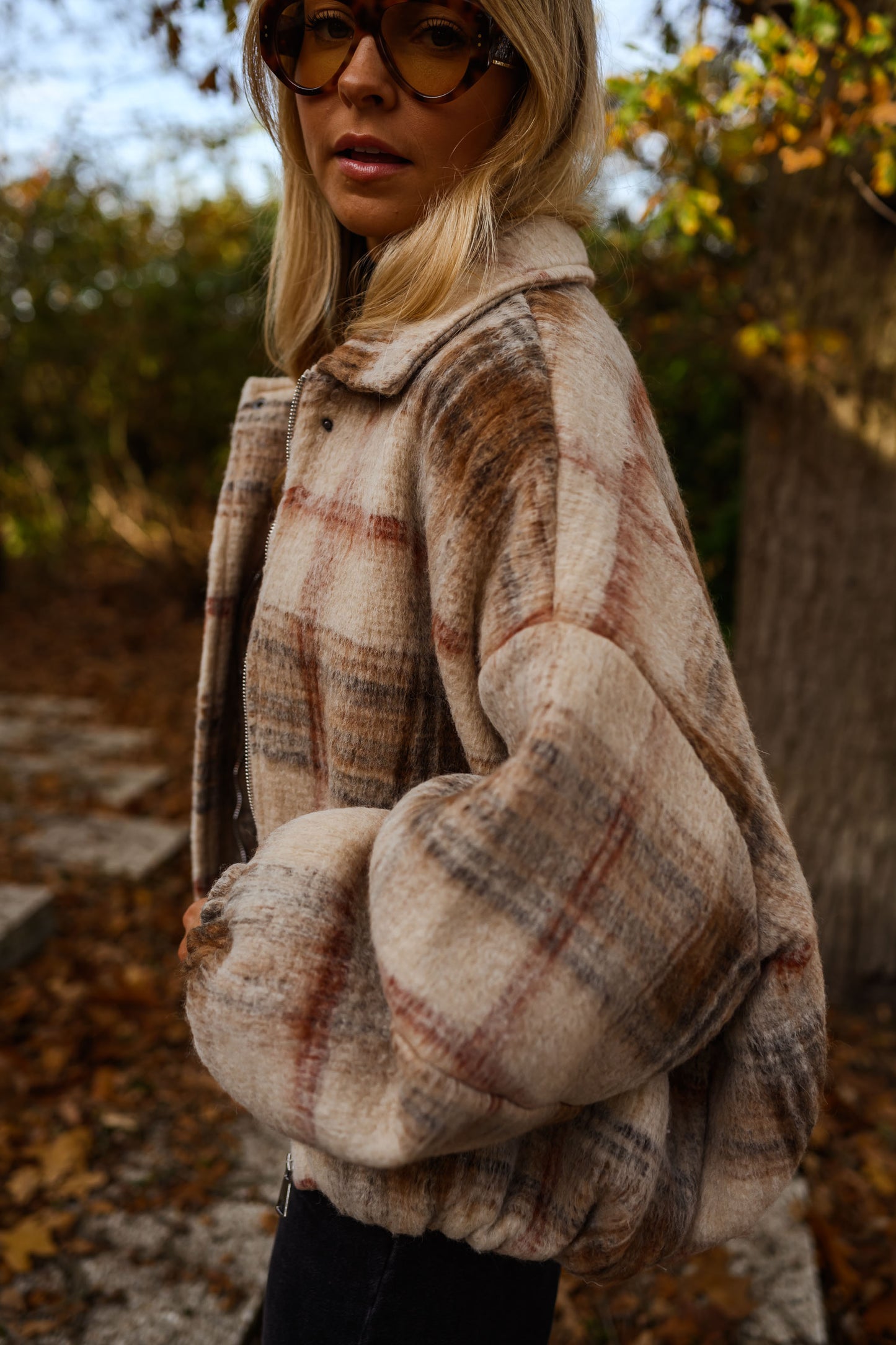 Beige Checkered Dawson Jacket